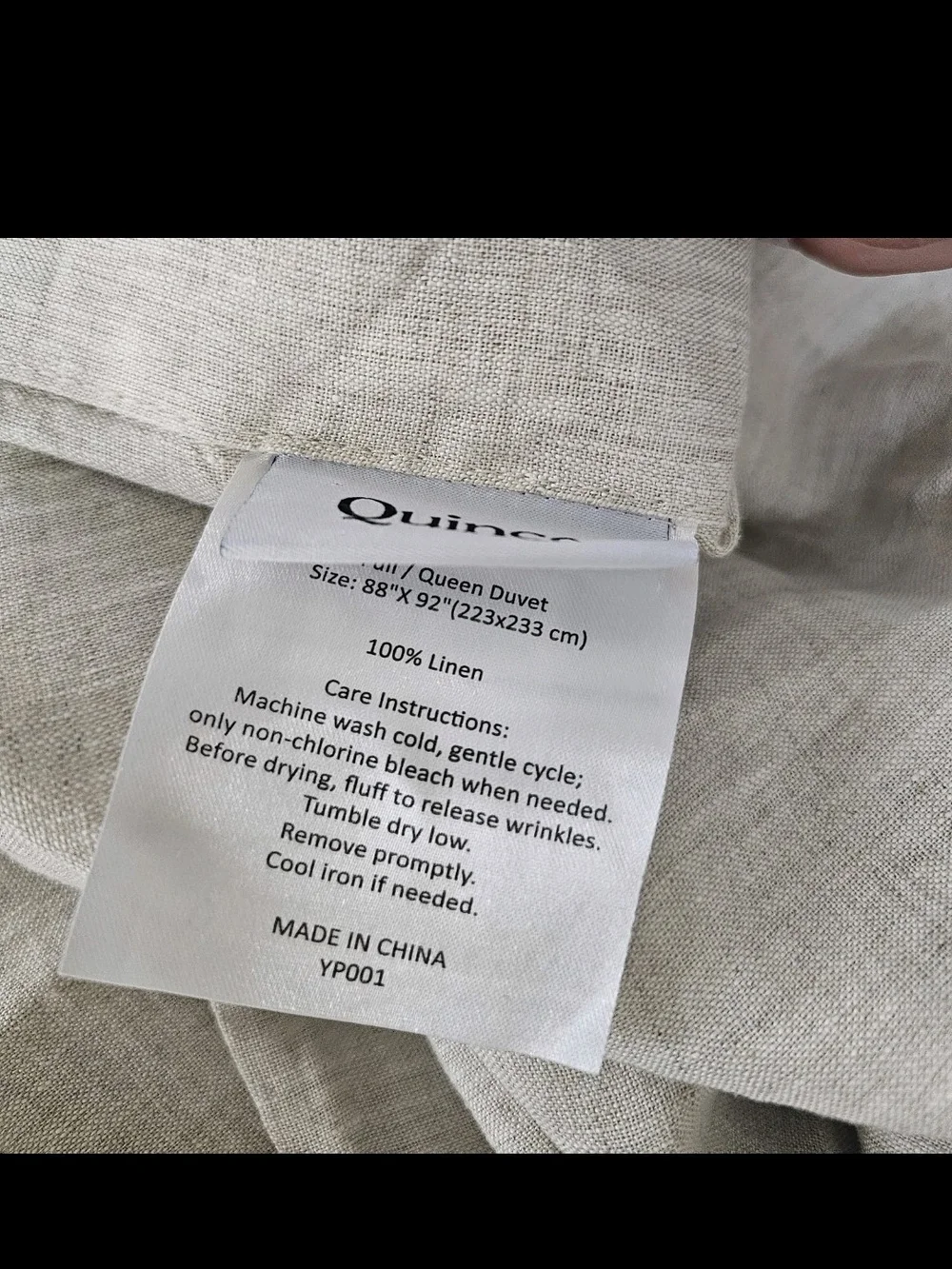 QUINCE European Linen Duvet Cover Set Two Shams Natural Chambray Full / Queen